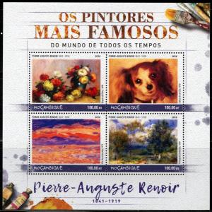 MOZAMBIQUE 2016 FAMOUS PAINTERS PIERRE-AUGUSTE RENOIR SHEET MINT NH