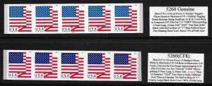 SCOTT LISTED #5260(CF8)--PNC5 & Regular Scott #5261--PNC5/Plate #P111- Both MNH