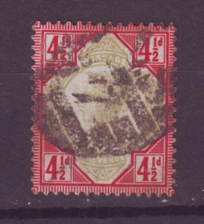 J13994 JLstamps 1887-92 great britain used #117 queen $42.50 scv