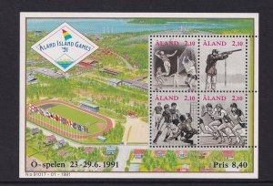 Aland islands  #58  MNH  1991   sheet island games