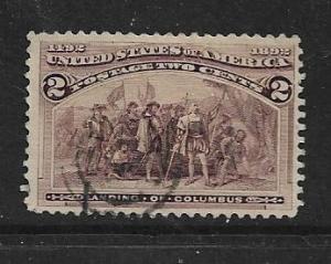 US  231   USED,   BROKEN HAT VARIETY ISSUE