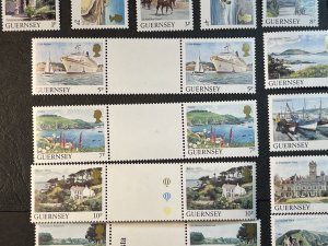 GUERNSEY # 283-302-MINT NEVER/HINGED--COMPLETE SET OF GUTTER PAIRS--1984-85