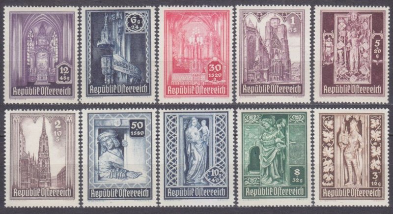 1946 Austria 791-800 MLH Sculpted Church of Sacred Art 12,00 €