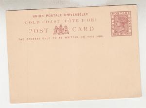 GOLD COAST, Postal Card, c1890 QV 1 1/2d. Brown, unused.