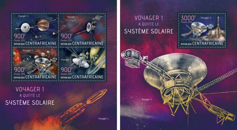 Space Raumfahrt Voyager 1 Space Central Africa MNH stamp set