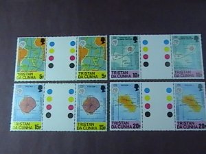 TRISTAN da CUNHA # 283-286-MINT/NH-COMPLETE SET OF CROSS GUTTER PAIRS--1980