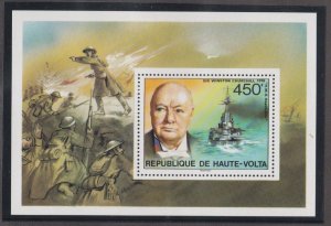 Burkina Faso # 351, Winston Churchill, Souvenir Sheet, Mint Hinged, 1/3 CAt.