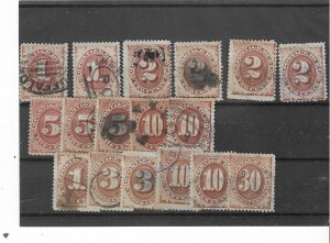 US 1800'S POSTAGE DUE COLLECTION