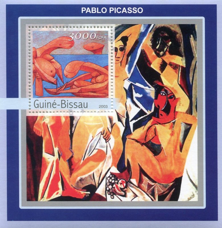 Guinea-Bissau 2003 PABLO PICASSO Nudes Paintings s/s Perforated Mint (NH)