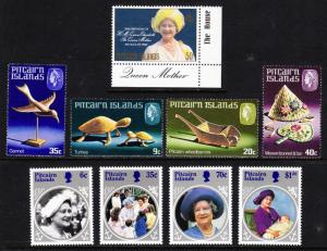 PITCAIRN ISLANDS — SCOTT 52//269 — 1965-86 — 12 SETS — MNH — 4 SCANS —SCV $90.40