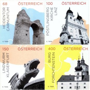 Austria 2015 MNH Stamps Scott 2544/2551 Definitives Architecture Church Castle