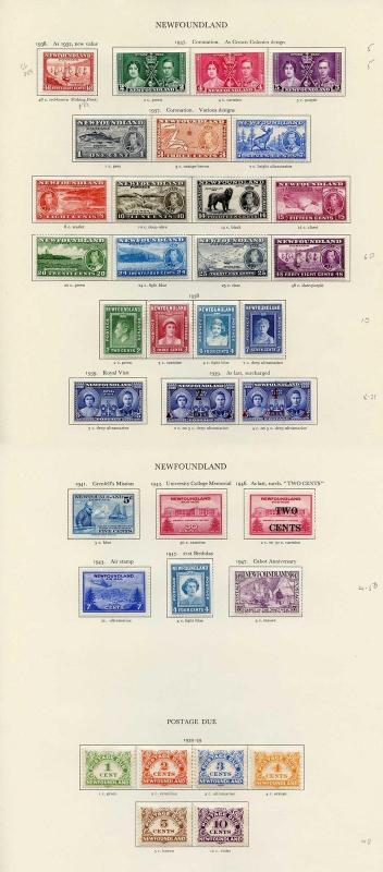 Collection of Newfoundland KGVI on leaves cat 140.75 pounds