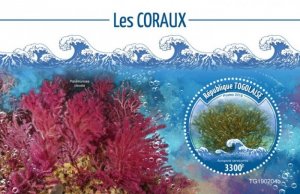 Togo - 2019 Corals on Stamps - Stamp Souvenir Sheet - TG190204b