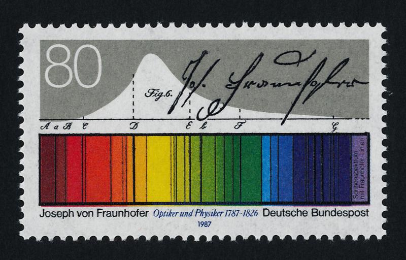 Germany 1501 MNH Light Spectrum, Joseph von Fraunhofer