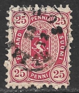 FINLAND 1875-82 25p Carmine Perf. 11 ARMS Issue Sc 22 VFU