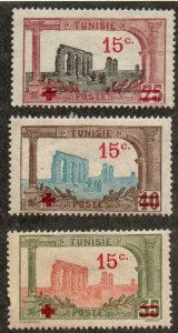 Tunisia B14-B15 Mint hinged, B16 Mint - no gum