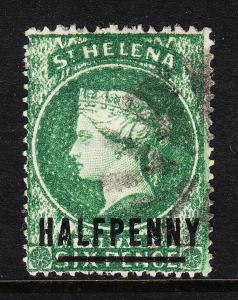 ST. HELENA — SCOTT 33a (SG 34) — 1884 ½d QV EMERALD — USED — SCV $20.00