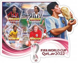 Stamps. Sports.Soccer. World Cup Qatar 2022 2021 year 1+1 sheets perf Gambia