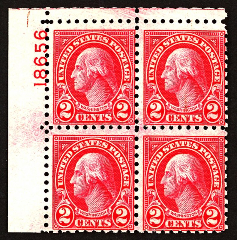 U.S. #583 MINT PL# Block OG NH 