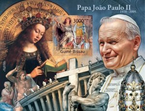 GUINEA BISSAU - 2011 - Pope John Paul II - Perf Souv Sheet - Mint Never Hinged