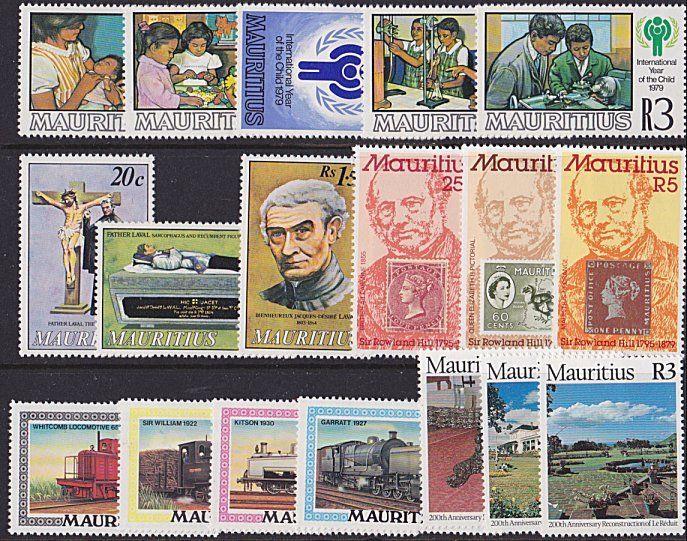 MAURITIUS 1979 5 different commem sets MNH..................................4904