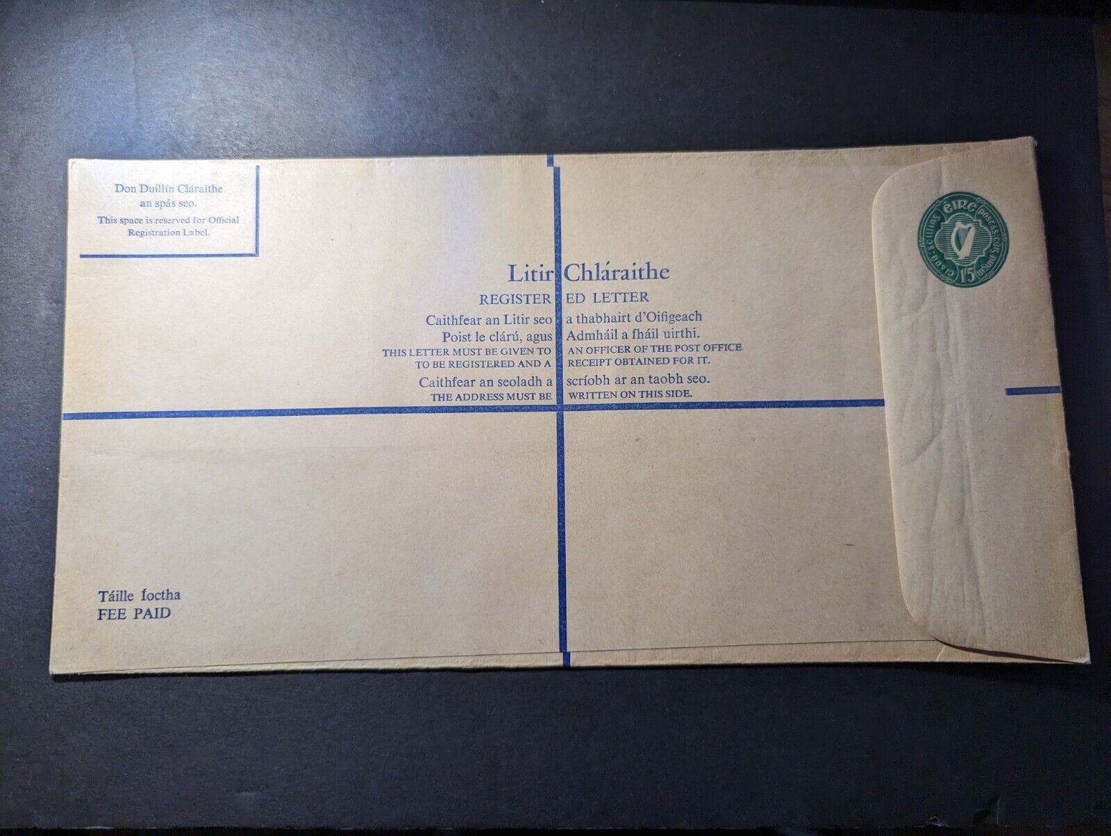Mint Ireland Registered Letter Postal Stationery Envelope Specialty