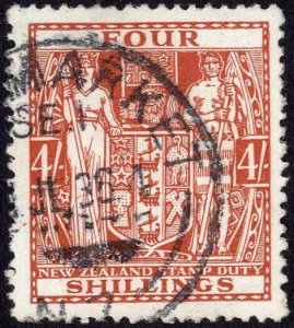 New Zealand 1931-40 SGF148 4s red VFU cat 13 pounds