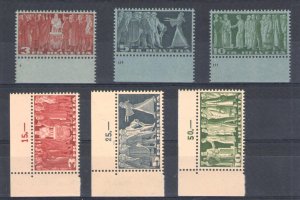 1938 SWISS, no. 313-315, the two types of paper, Type A/B MNH ** GREAT QUALITY