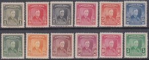 COSTA RICA Sc # 251-5,C160-7 VLH PART SET of 12 DIFF US PRES FRANKLIN ROOSEVELT