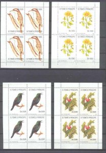 St.Thomas Prince 1054i-54L MNH m/s Birds/Flowers SCV140