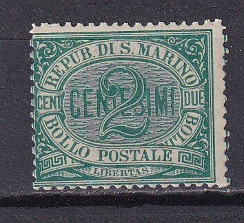 1877-99 - SAN MARINO - Coat of Arms. Scott #1 - MNH ** - Signed