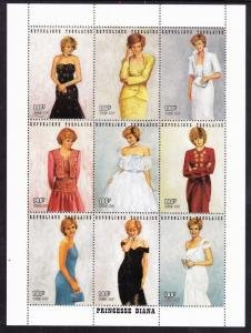 Togo 1997 PRINCESS DIANA GOWNS Sheet Perforated Mint (NH)