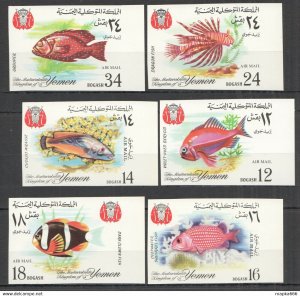 Imperf 1967 Yemen Fish & Marine Life #(397-402)B Michel 12 Euro Set ** Nw0303