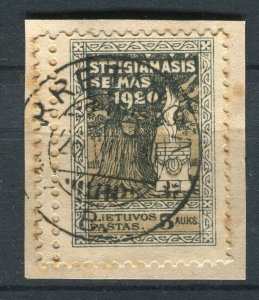 LITHUANIA; 1920 early Kretinga lovely POSTMARK PIECE fine item