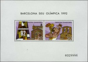 Andorra Spanish Post 1987 MNH Stamp Souvenir Sheet Scott 180 Sport Olympic Games