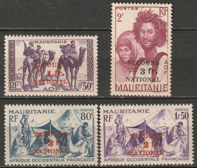 Mauritania 1941 Sc B9-12 set MLH*/MNH**