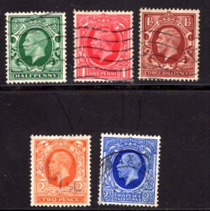 Great Britain / UK #210-214, CV $1.85