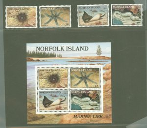 Norfolk Island #377-380A  Single (Complete Set) (Fauna)