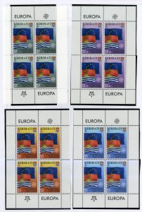 KIRIBATI 884-7 MNH SHEETS OF 4 SCV $80.00 BIN $35.00 EUROPA SHEETS OF FLAGS