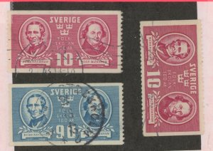 Sweden #332-334 Used Single (Complete Set)
