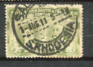 RHODESIA; 1910 early Double Head issue fine used 1/2d. value