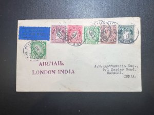 1929 Ireland Airmail Cover Dublin to Karachi British India