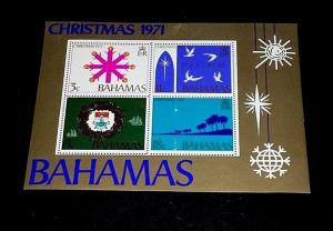 BAHAMAS #334a, 1971, CHRISTMAS, SOUVENIR SHEET, MNH, NICE LQQK