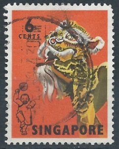 Singapore 1968 - 6c Lion Dance - SG104 used