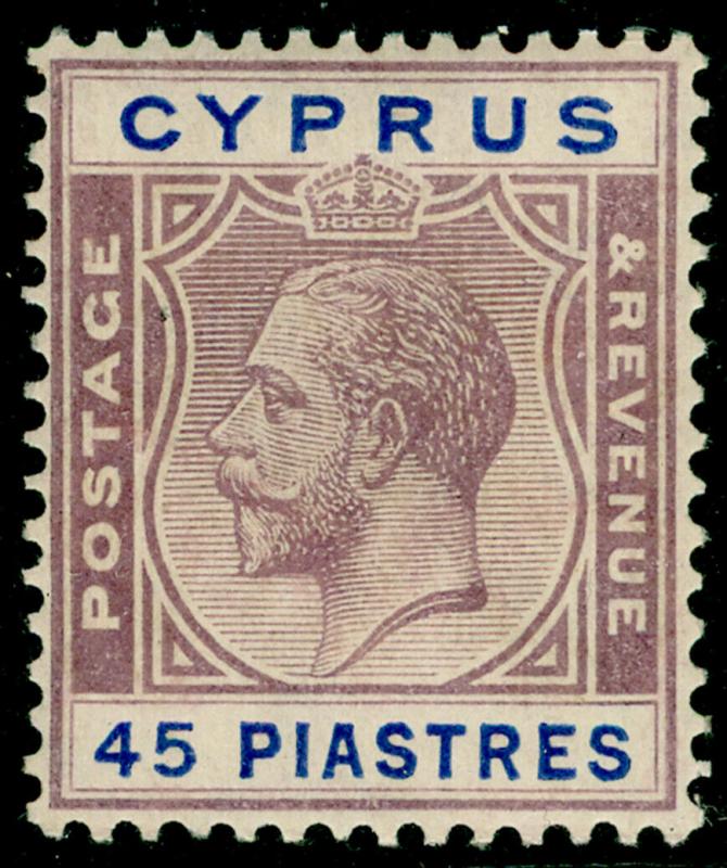 CYPRUS SG116, 45pi purple & blue, LH MINT. Cat £65.