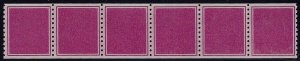 TD96 XF-Sup Test/Dummy Strip of 6 Small Hole Mint NH