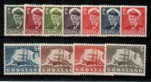 Greenland Scott 28-38 Mint hinged (Catalog Value $131.55)