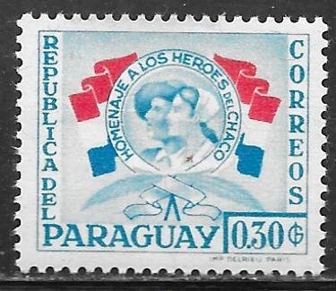 Paraguay 513: 30c Chaco Soldier and Nurse, MH, VF