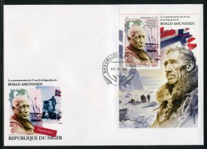 NIGER 2023 95th MEMORIAL ANNIVERSARY OF ROALD AMUNDSEN S/SHEET FIRST DAY COVER