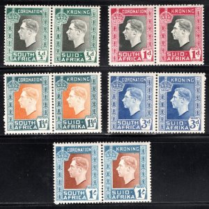South Africa SC#74-78 Coronation of George VI (1937) MH